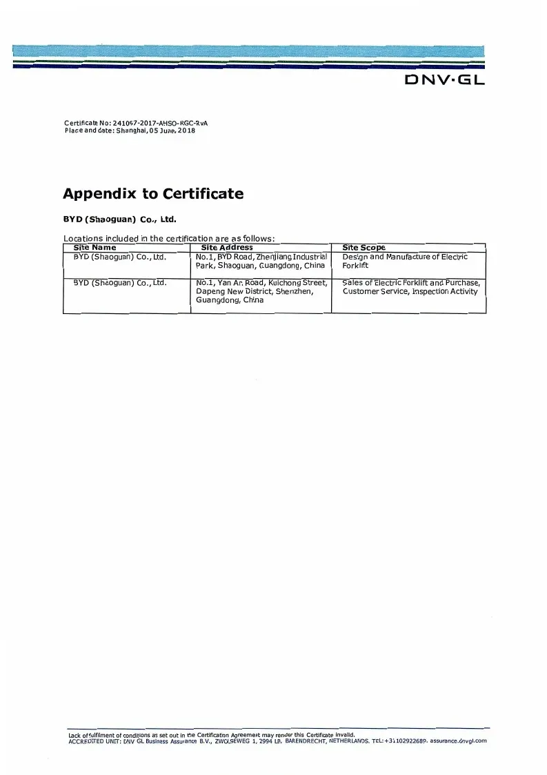 شهادة نظام إدارة الجودة - OHSAS18001: 2007 (الإنجليزية)(الرقم2)